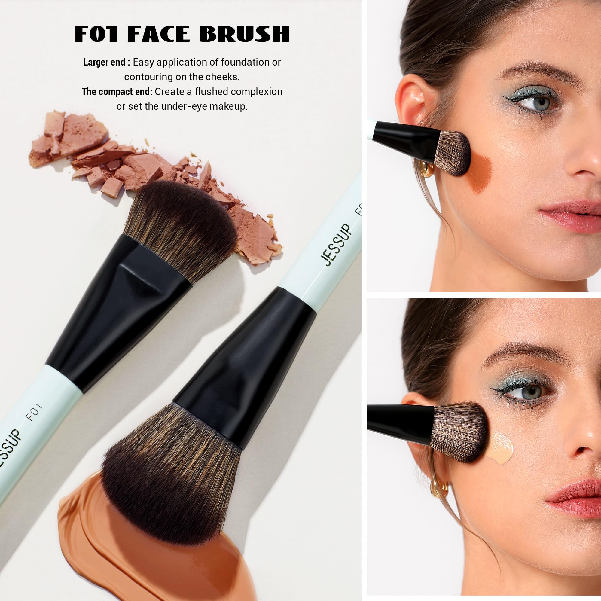 Jessup eye-blending brush fluffy end for seamless transitions