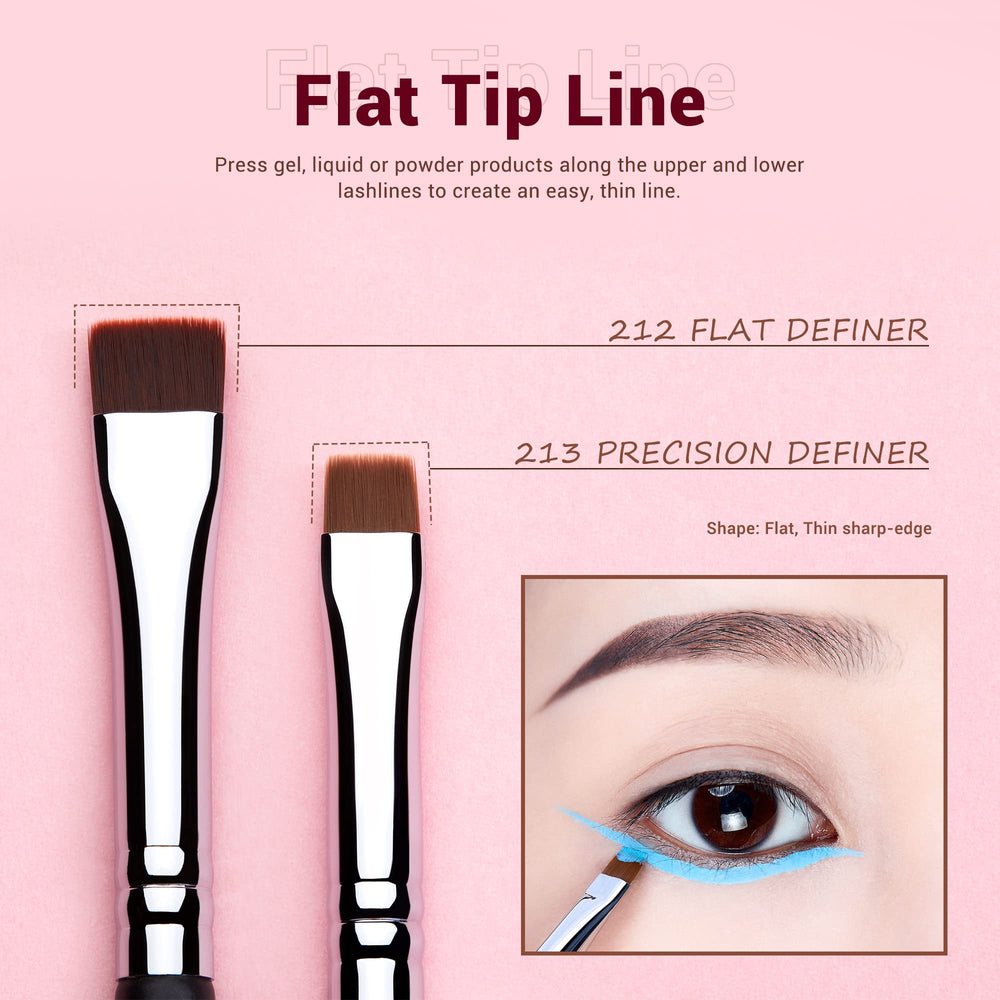 Jessup eyeliner brush set angled-line-shape for graphic liner looks