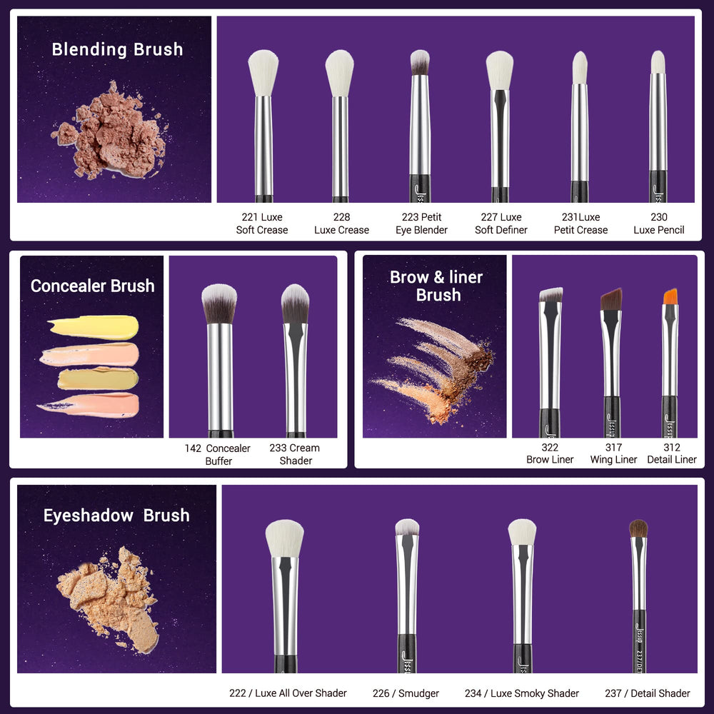 Jessup eyeshadow blending brush for seamless gradient transitions.