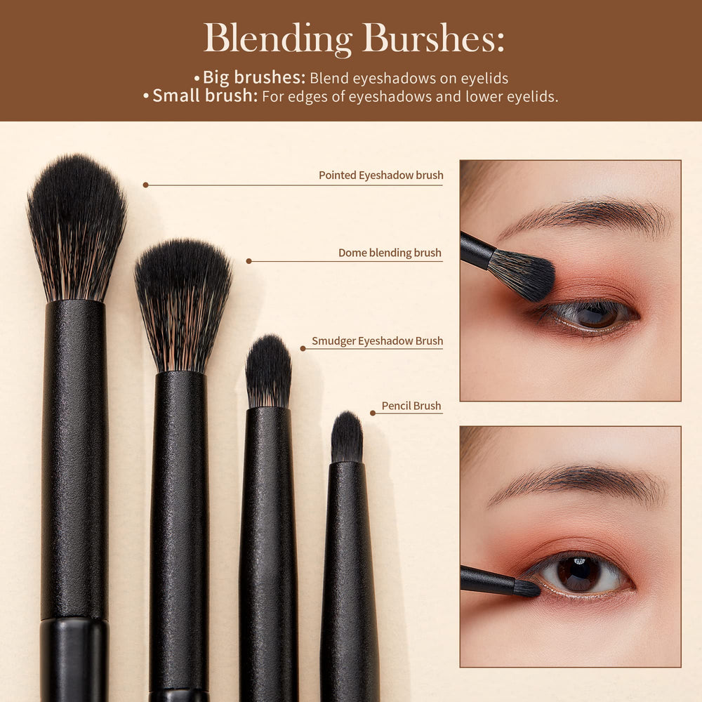 Jessup Eyeshadow Brush Set dome blending brush smooths transitions for professional-looking blends