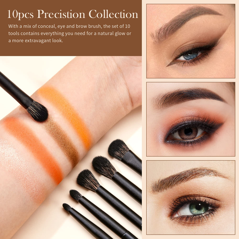 Jessup Eyeshadow Brush Set pointed eyeshadow brush targets inner corners for sharp definition