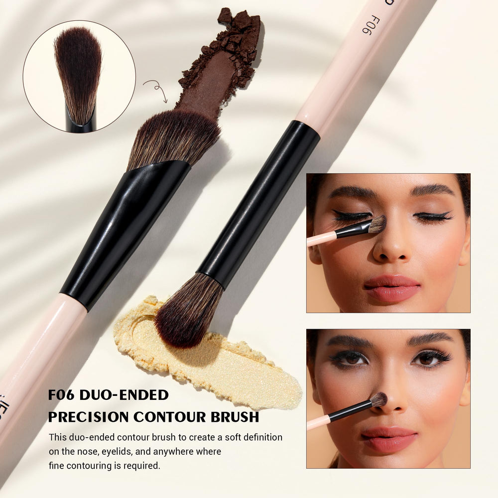 Jessup face brush set duo-ended-box for elegant packing and on the go use.