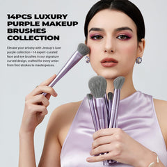 Jessup face brushes with dense bristles for smooth foundation and contour.