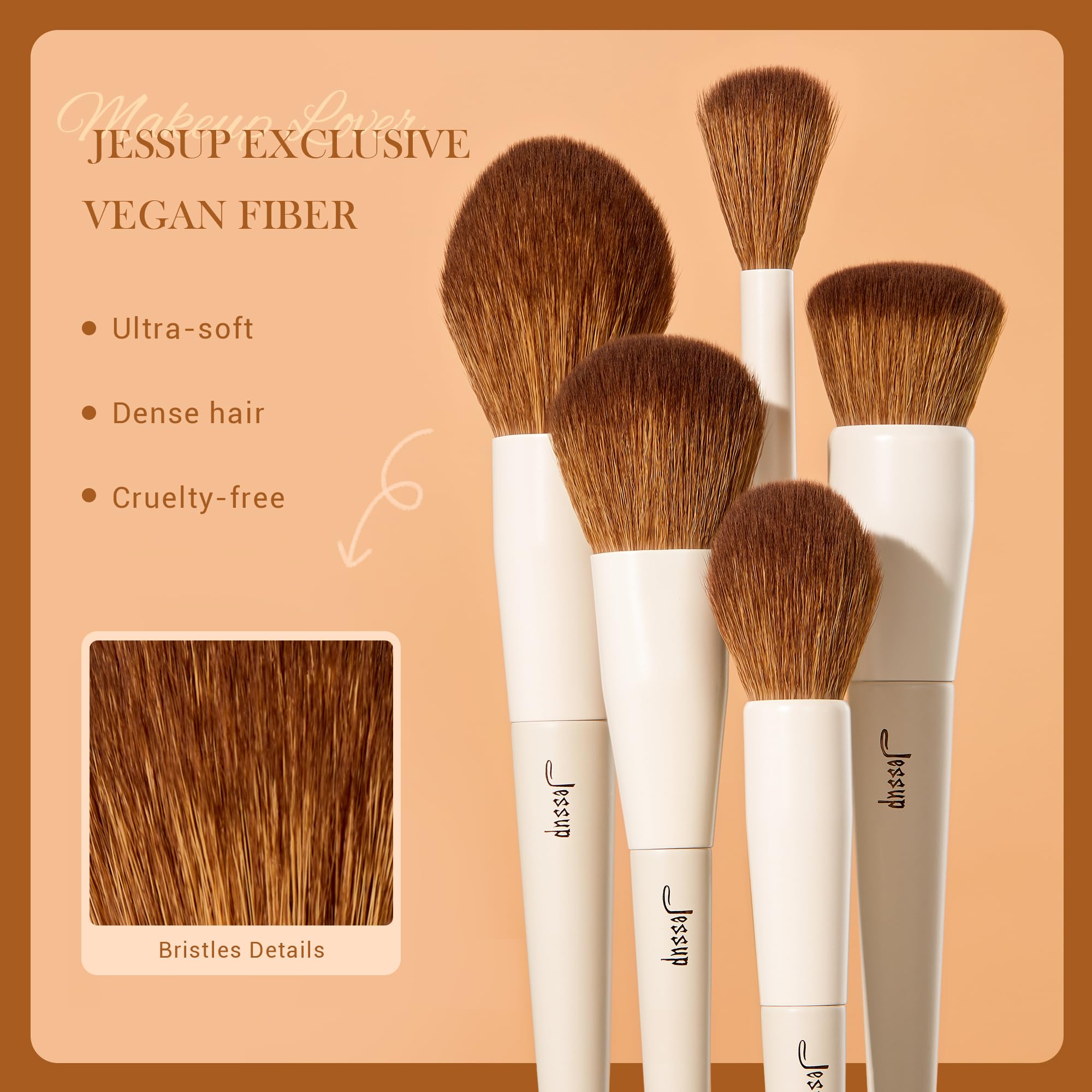Jessup foundation brush in action for precise liquid foundation application