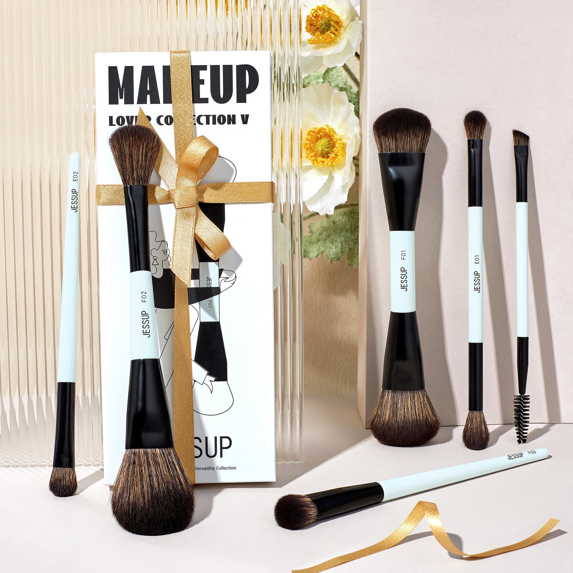 Jessup makeup brush set 6pc blending brush for diffused edges