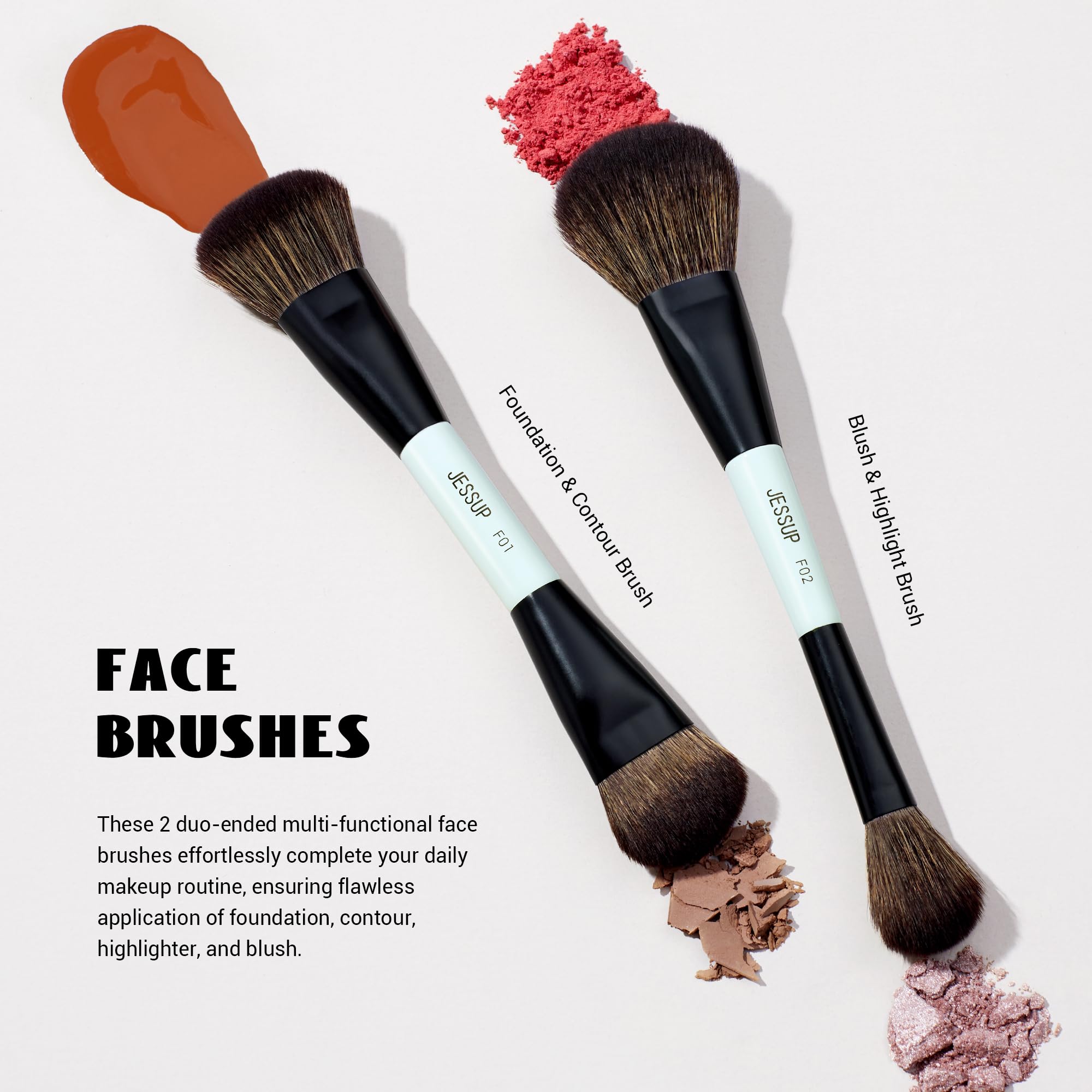 Jessup makeup brush set 6pc eyeshadow brush for accurate lid shading
