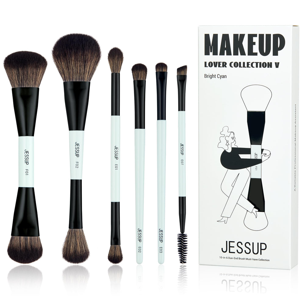 Jessup makeup brush set 6pc foundation brush for smooth, even base application