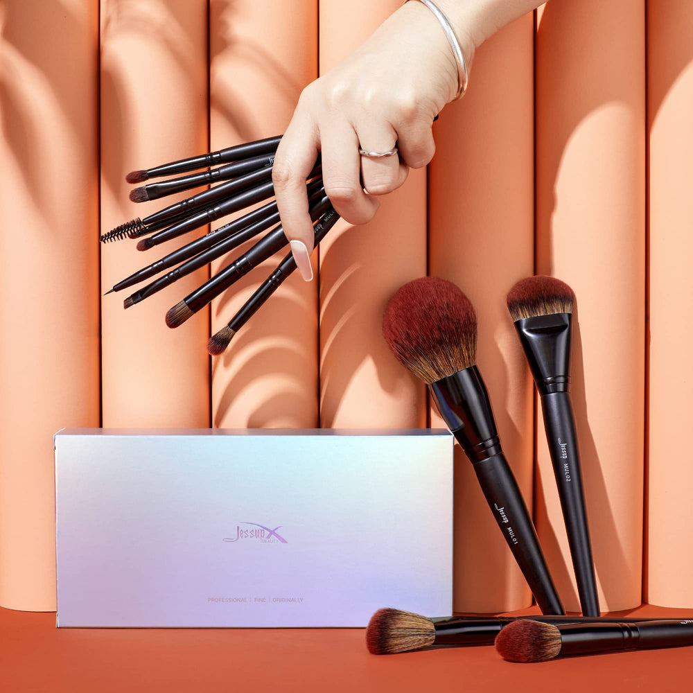 Jessup Phantom Black spoolie brush for grooming brows and lashes.