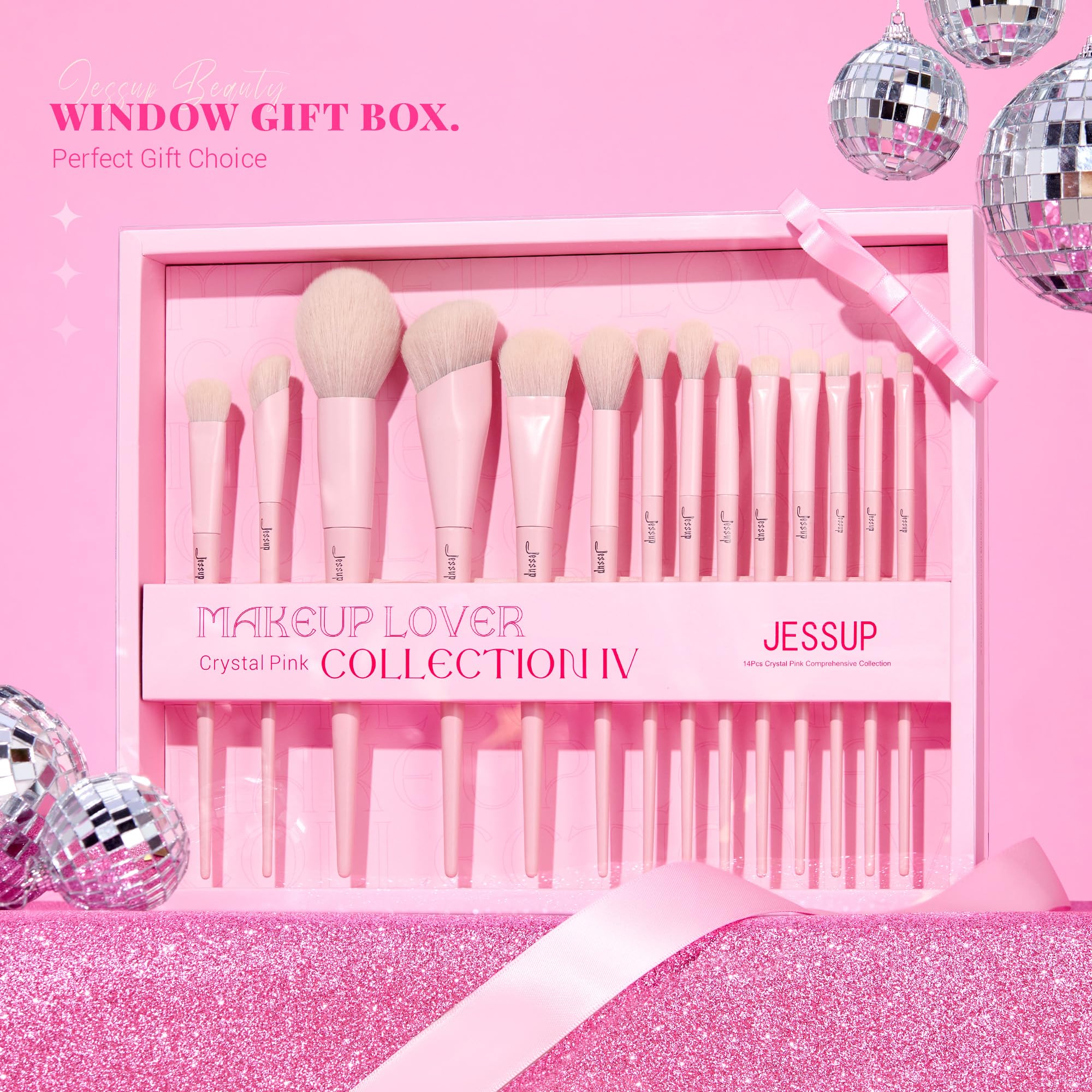 Jessup pink bristles closeup show ultra-soft synthetic bristles for smooth application
