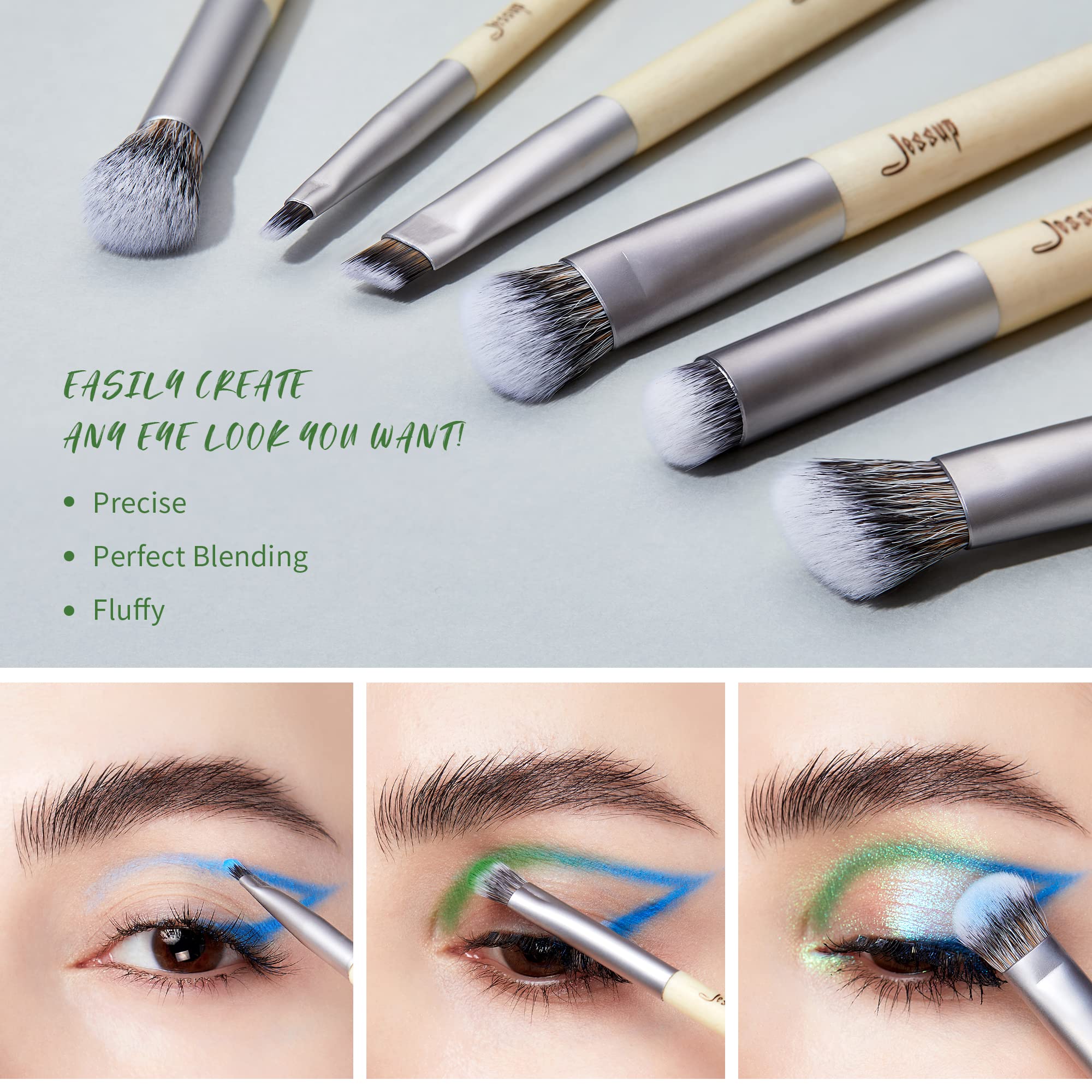 Jessup eyebrow brush helps define arches with clean, precise strokes.