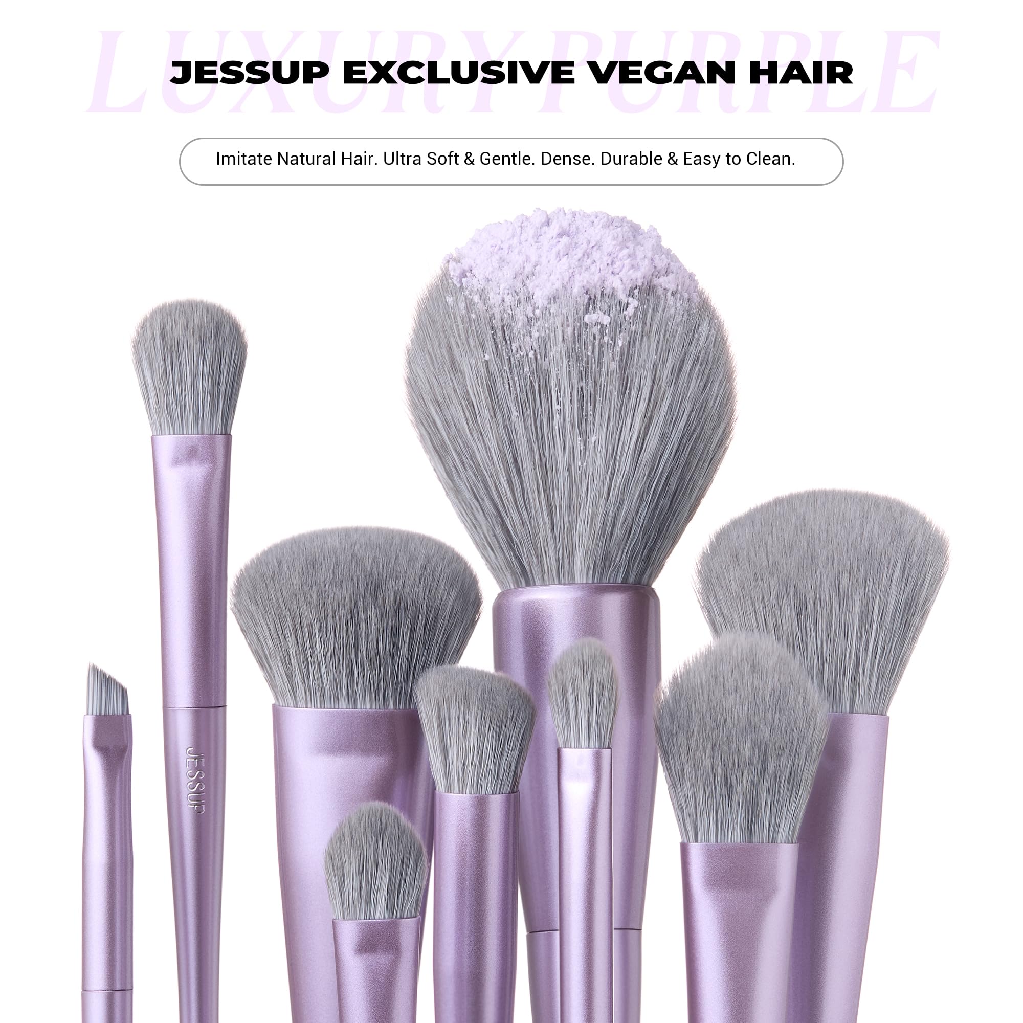 Jessup vegan synthetic bristles are soft yet dense for precise color pickup.