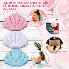 Jetec almohada con ventosas traseras para fijación estable en la bañera.