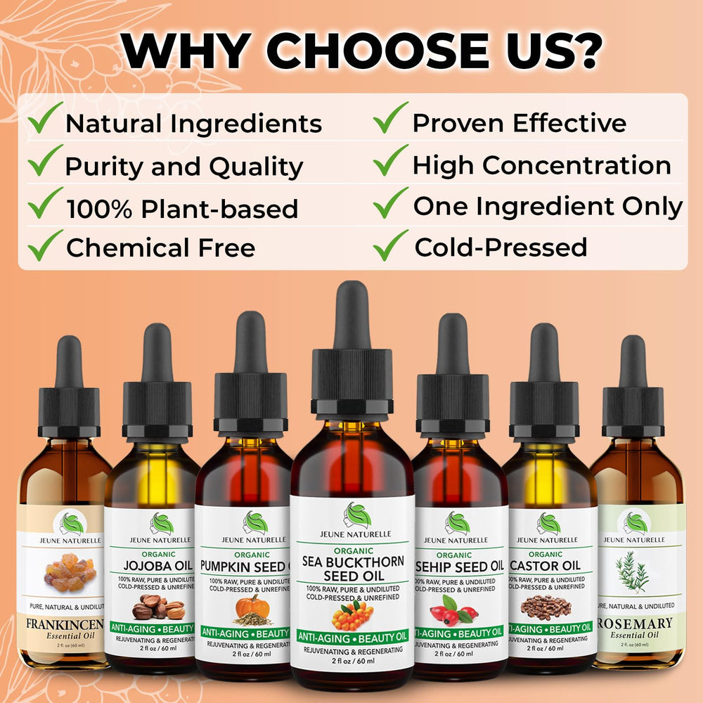 Jeune Naturelle Sea Buckthorn Oil travel-size bottle fits on-the-go skincare.