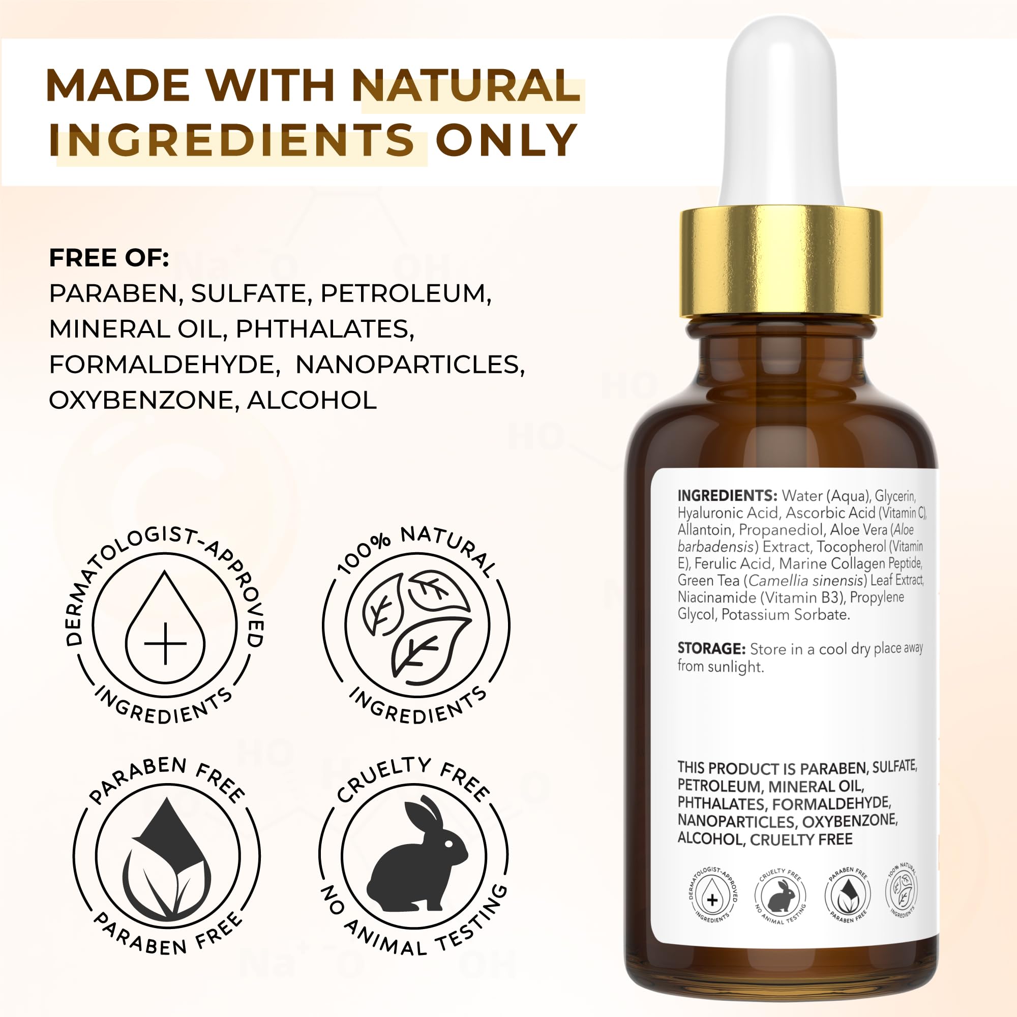 Jeune Naturelle Vitamin C Serum dropper in use for precise application.