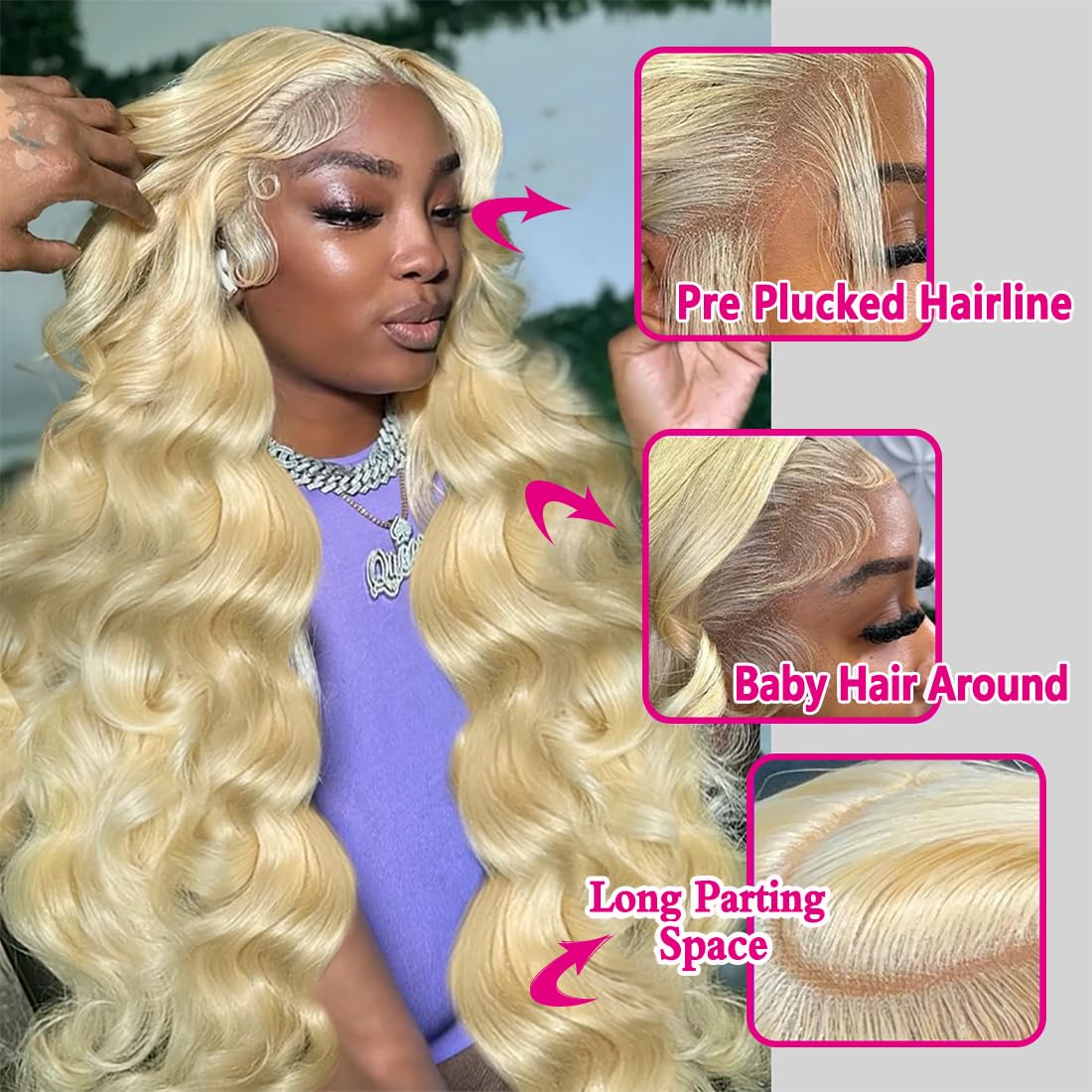 Jewhaut 613 lace front wig cap construction highlights breathable 13x6 Swiss lace.