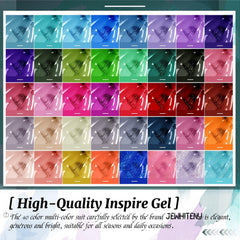 JEWHITENY 40-color gel bottles display bright shades for versatile day-to-night looks