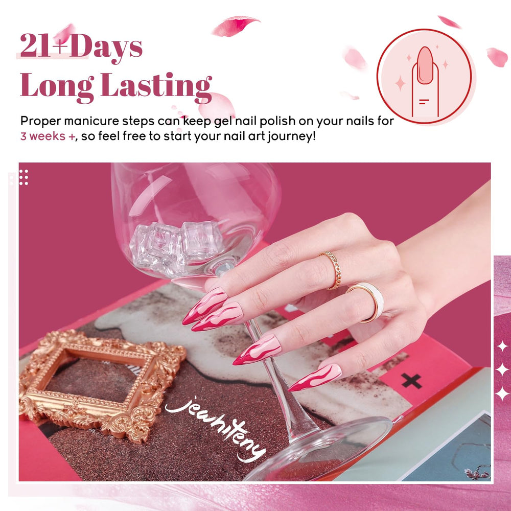 JEWHITENY comprehensive manicure tools kit for convenient DIY at home or salon prep.