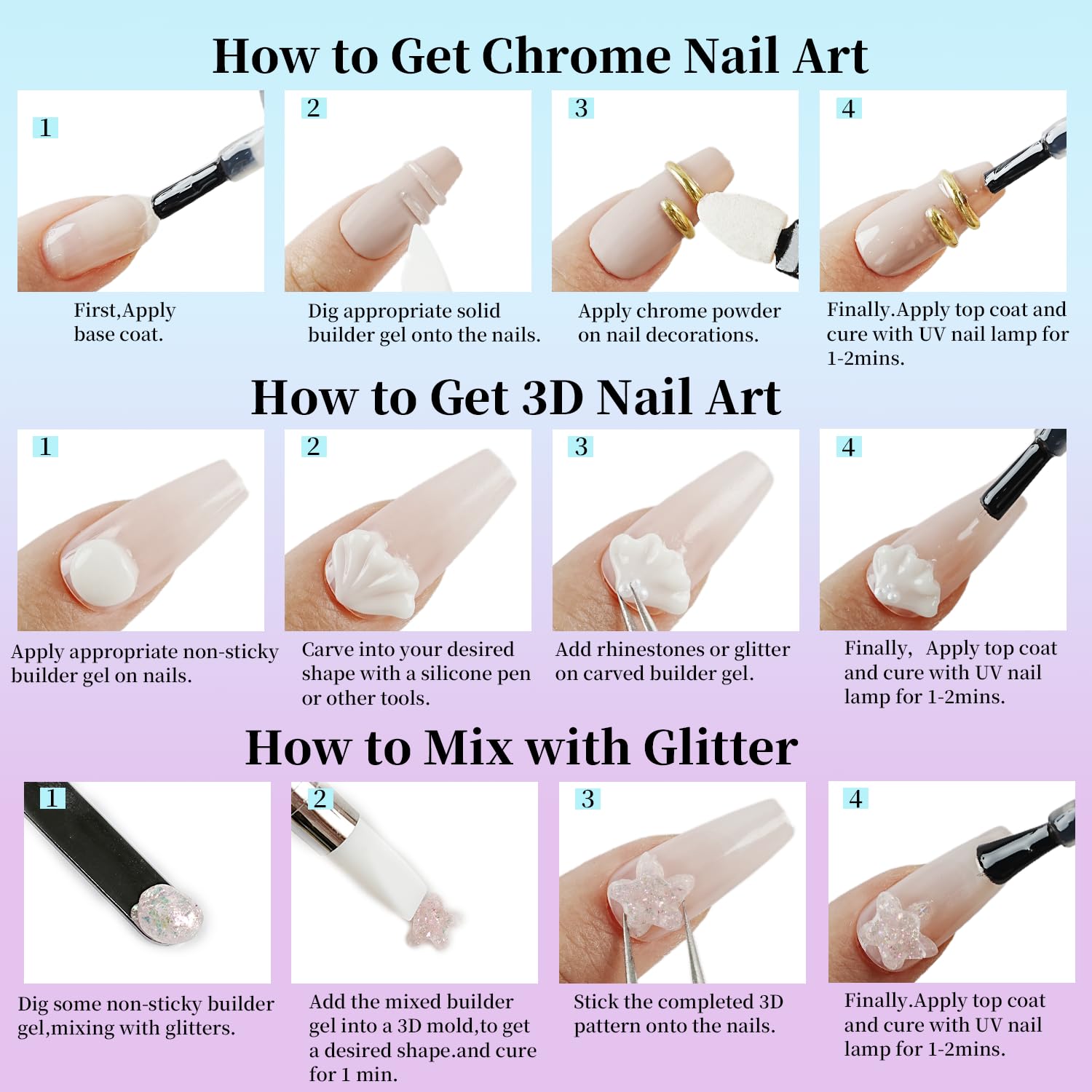  JEWHITENY finished nail art designs with glossy, durable results