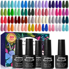 JEWHITENY gel nail polish kit packaging with vibrant color collection for home salon use