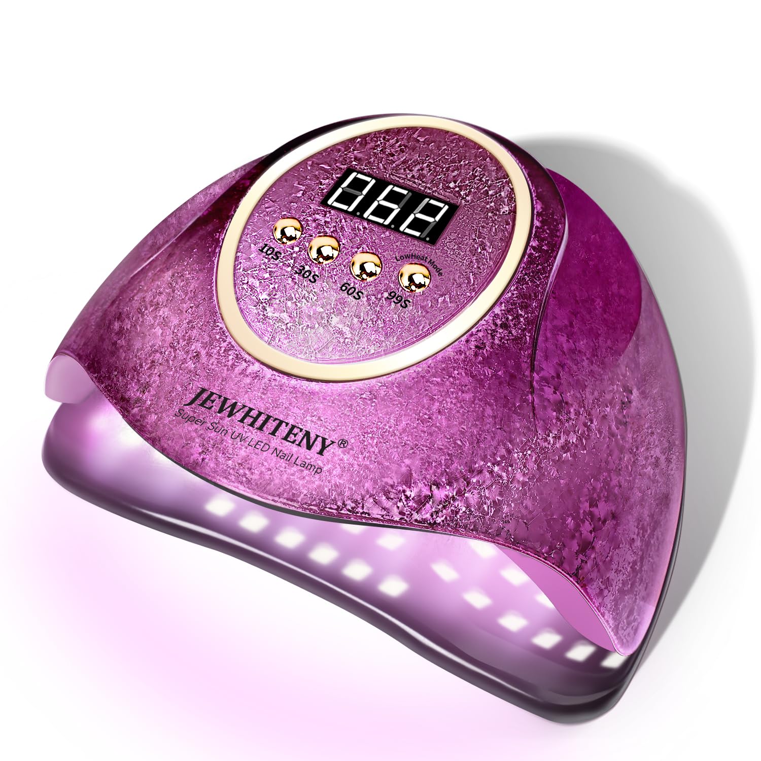 JEWHITENY Pink UV Gel Nail Lamp front view for quick at-home nail curing and style.