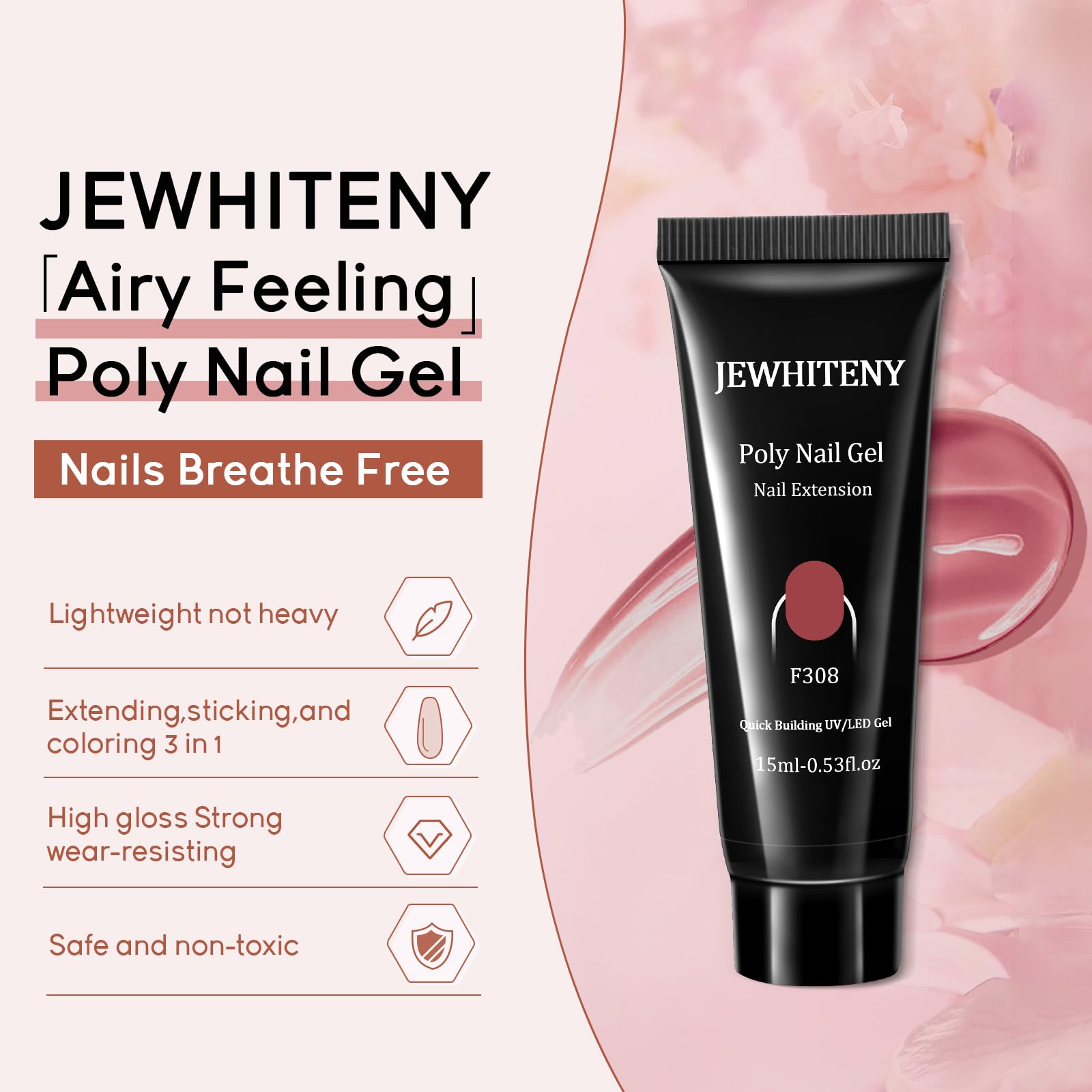 JEWHITENY dual nail forms in 10 sizes enable precise extensions