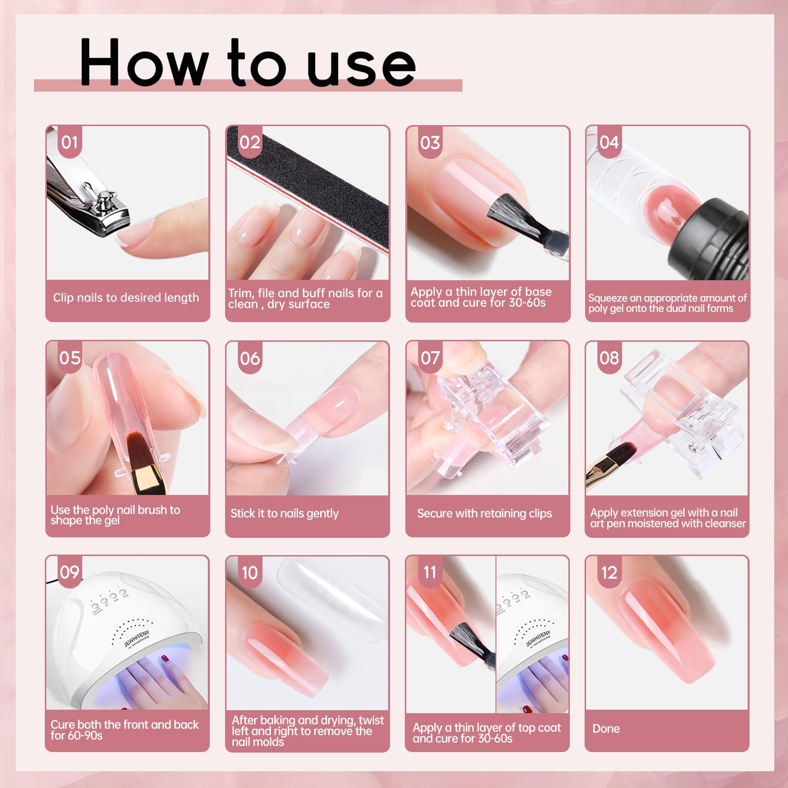 JEWHITENY nail-art tools for French tips and designs