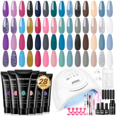 JEWHITENY poly nail gel kit 28 colors for vibrant at-home manicures.