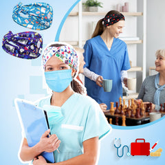 Jexine nurse headbands wearability image demonstrates comfortable, sweat-absorbent fabric for workouts.
