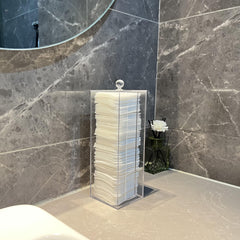 JHJFRAWY clear cotton pad dispenser keeps Clean Skin Club pads tidy and accessible