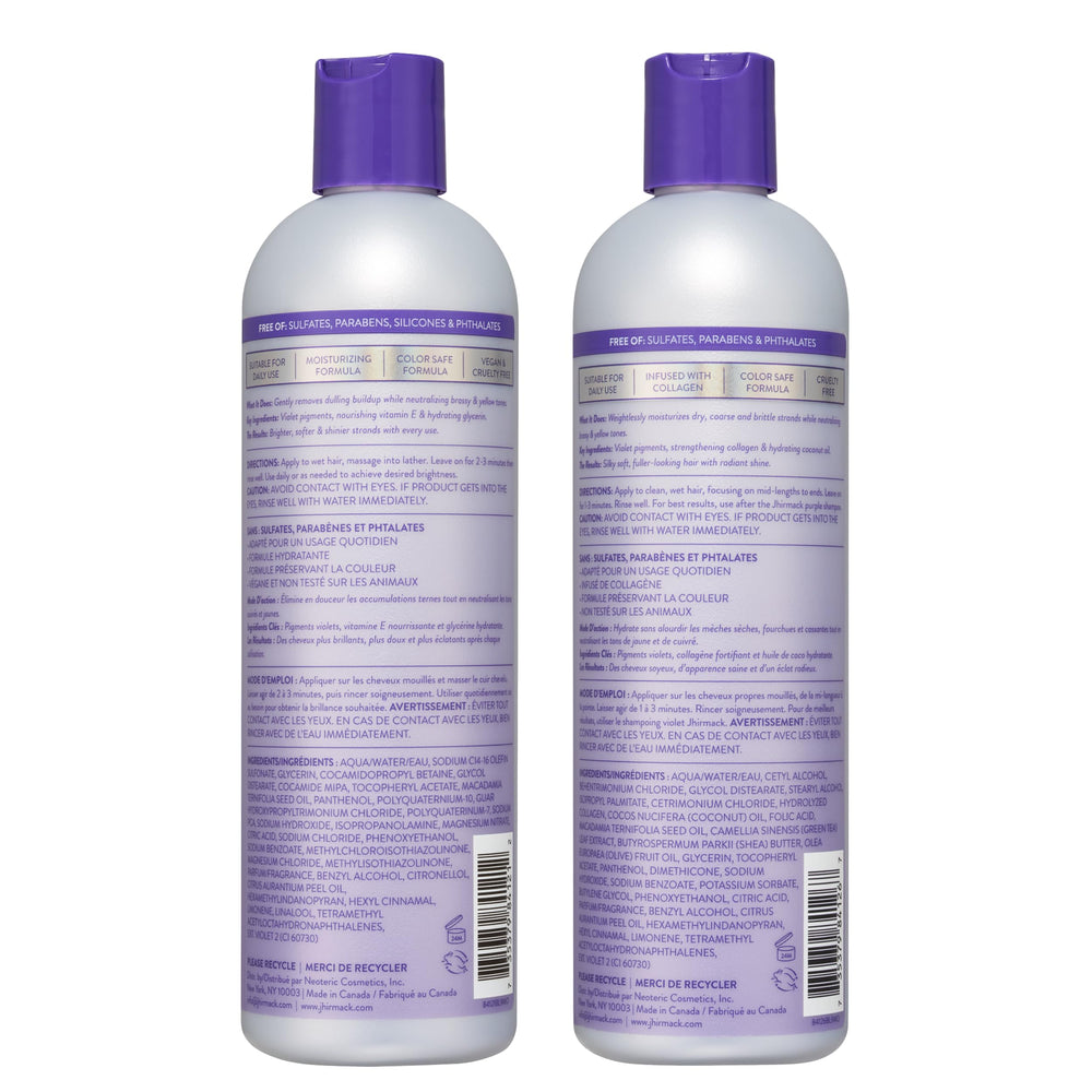 Jhirmack Silver Brightening set visual focusing on brass-tone removal outcome