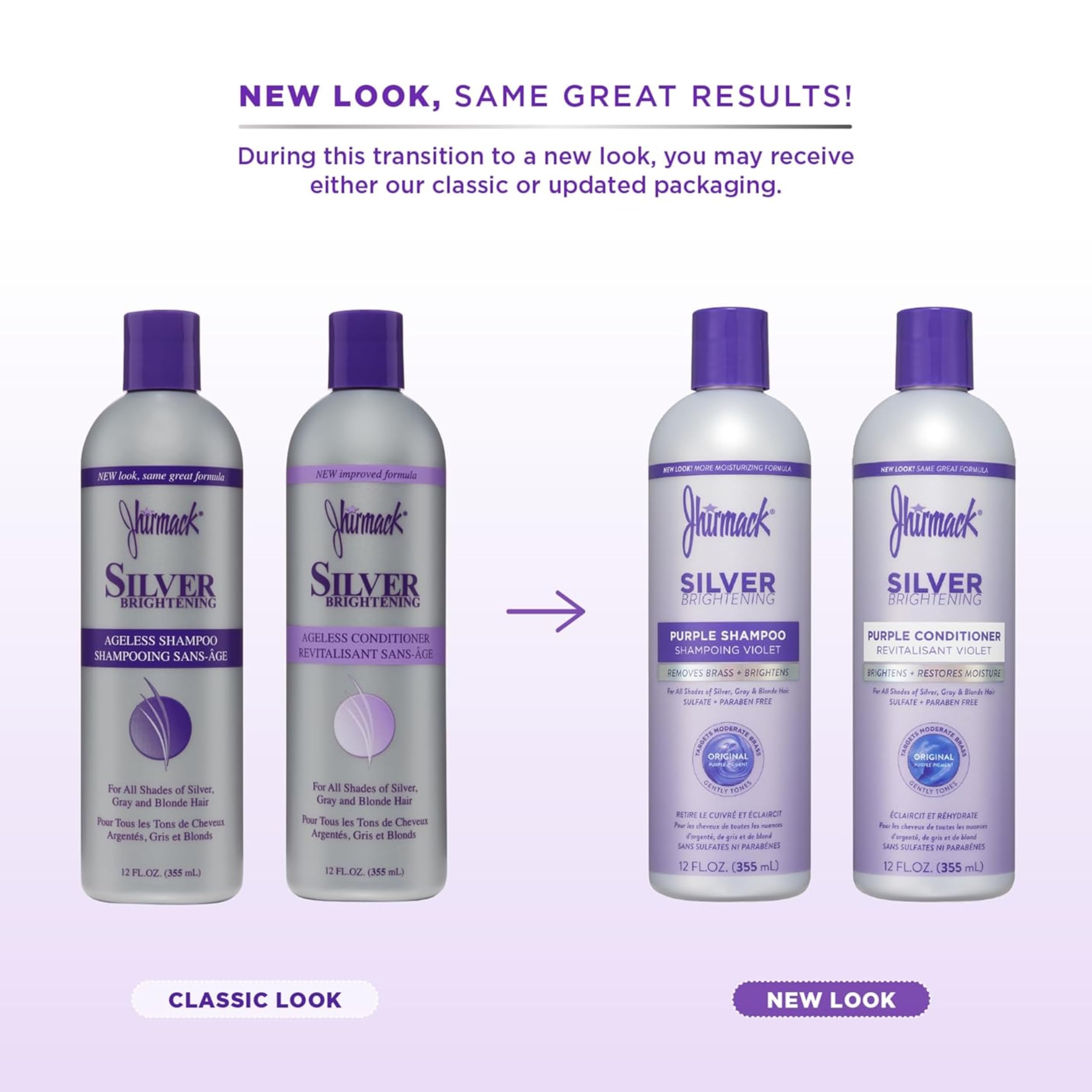 Jhirmack Silver Brightening Shampoo closeup highlighting macadamia and collagen