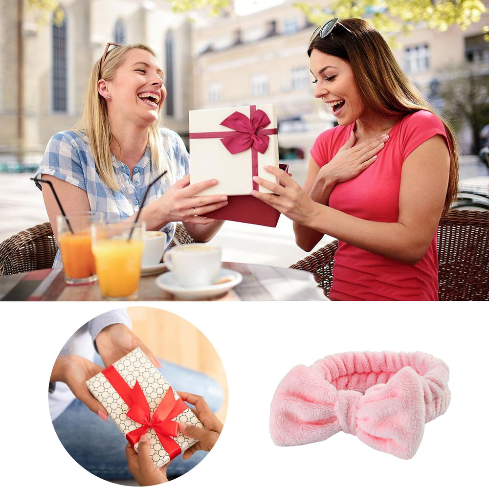 JHJEWH bridal party headband adds soft color to spa or makeup prep