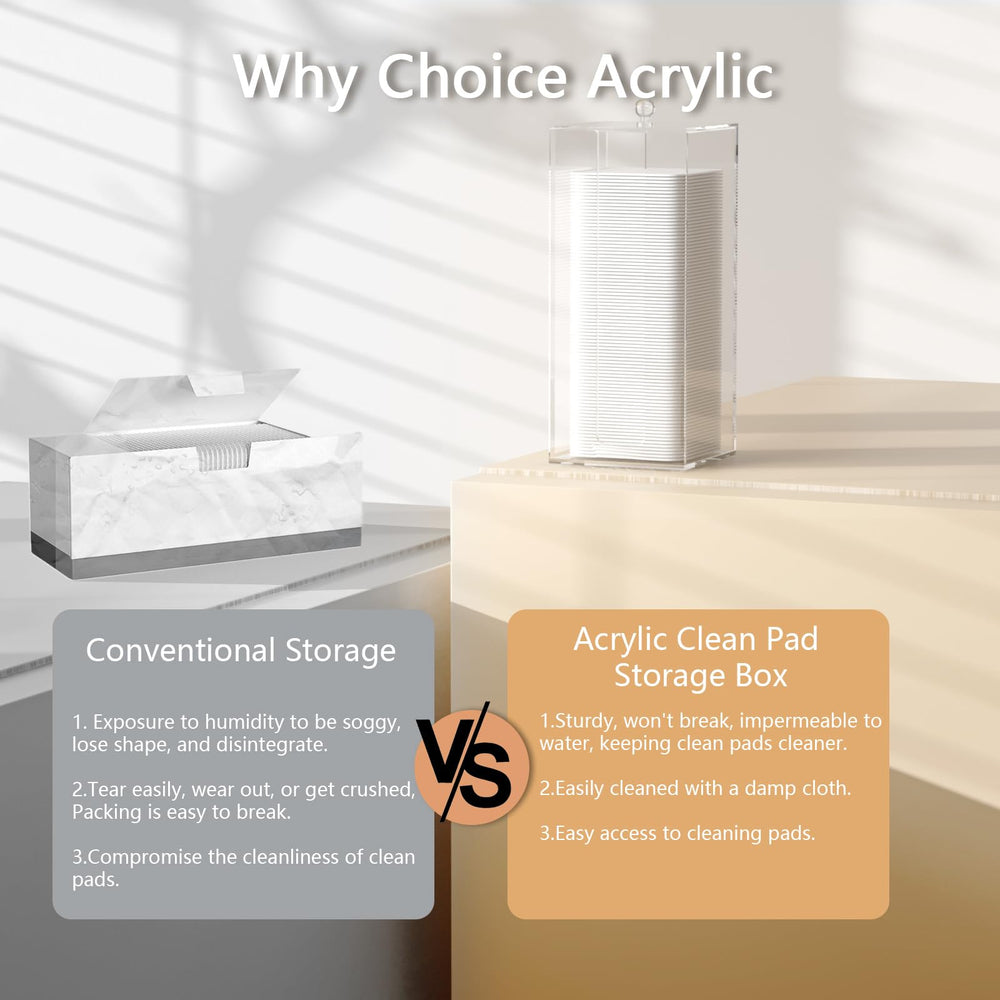 JHJFRAWY lid-access dispenser delivers quick pad retrieval during cleansing or makeup removal