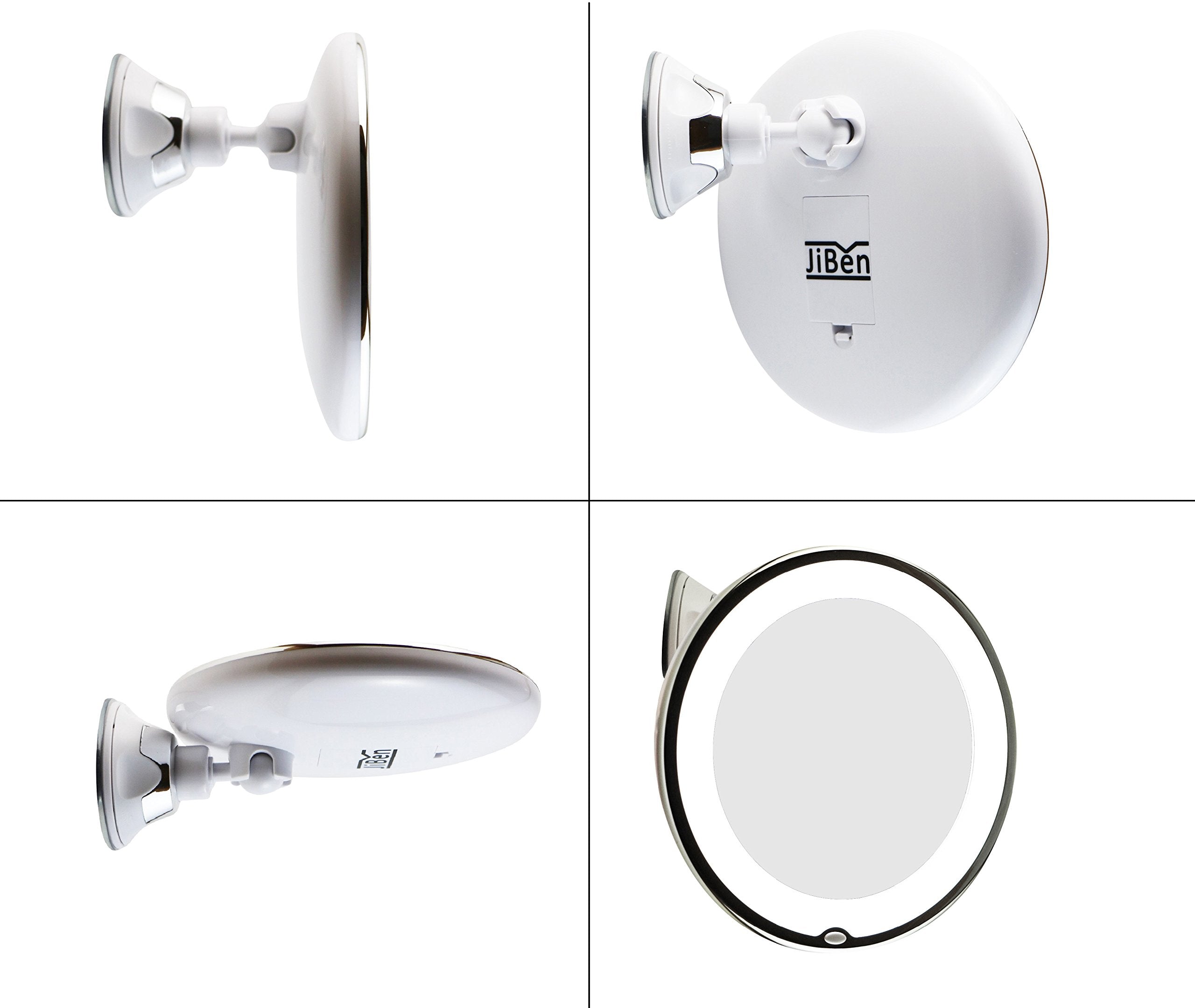 JiBen 10X magnifying mirror with 360° arm for flexible viewing