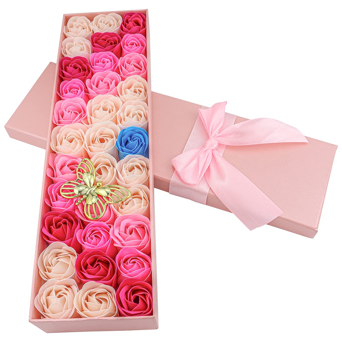 JIALEEY rose soap petals in hand showing compact, travel-friendly design.