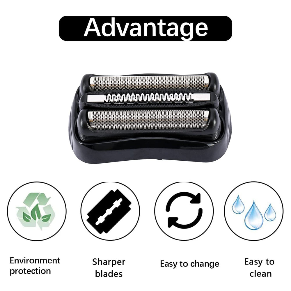 JIANCENGYU 21B replacement head in use for precise shaving around jawline and neck