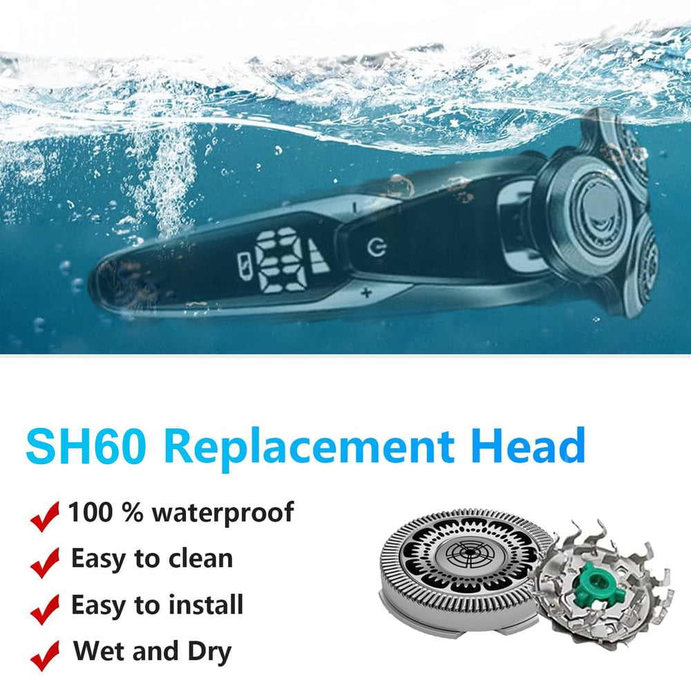 JIANCENGYU SH60 heads close-up shows blade design for smoother shaves.
