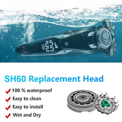 JIANCENGYU SH60 heads close-up shows blade design for smoother shaves.