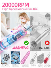 JIASHENG nail drill 28-bits collection keeps every nail art task organized.