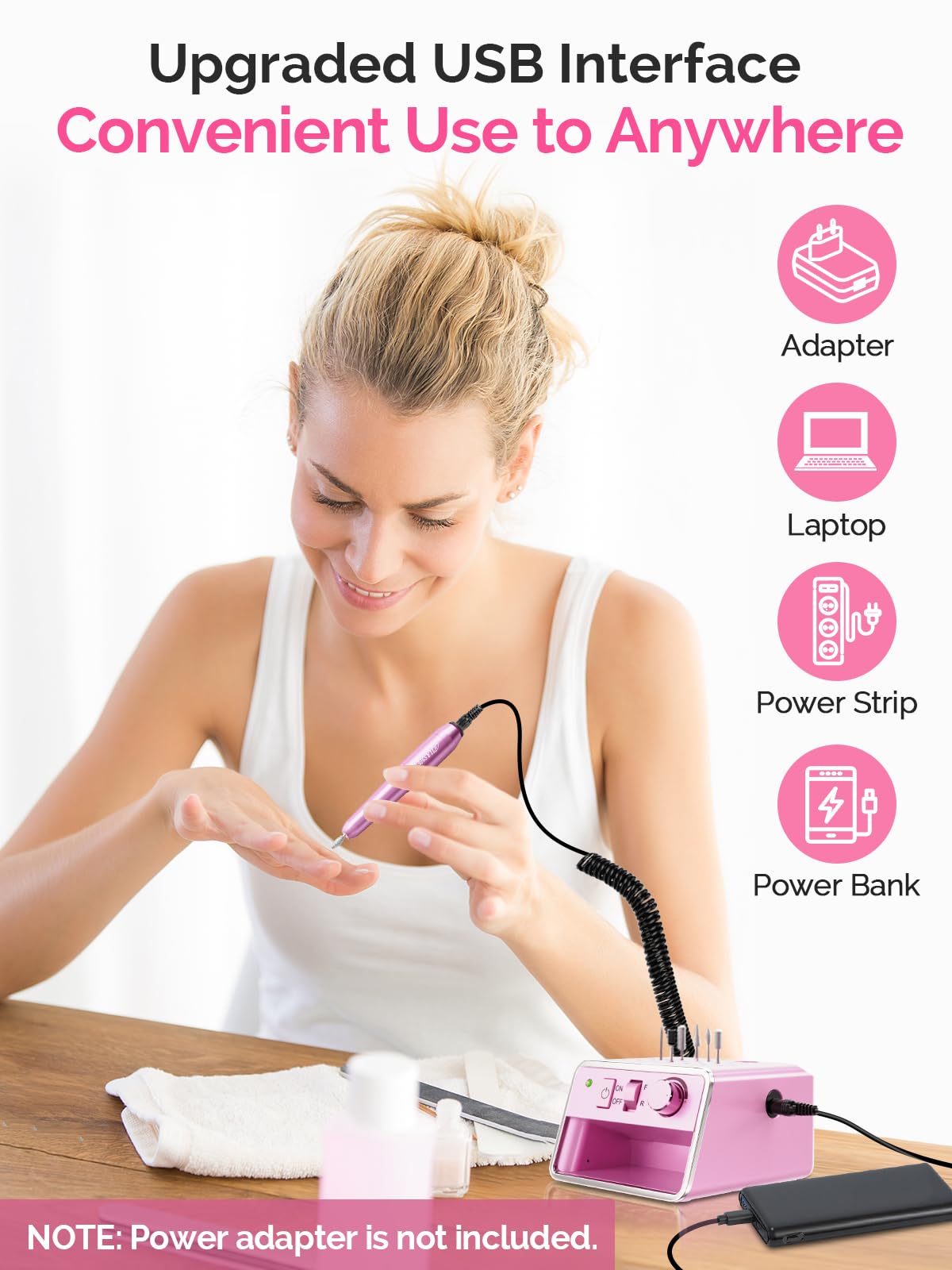 JIASHENG forward-reverse function supports versatile shaping and gentle nail prep.