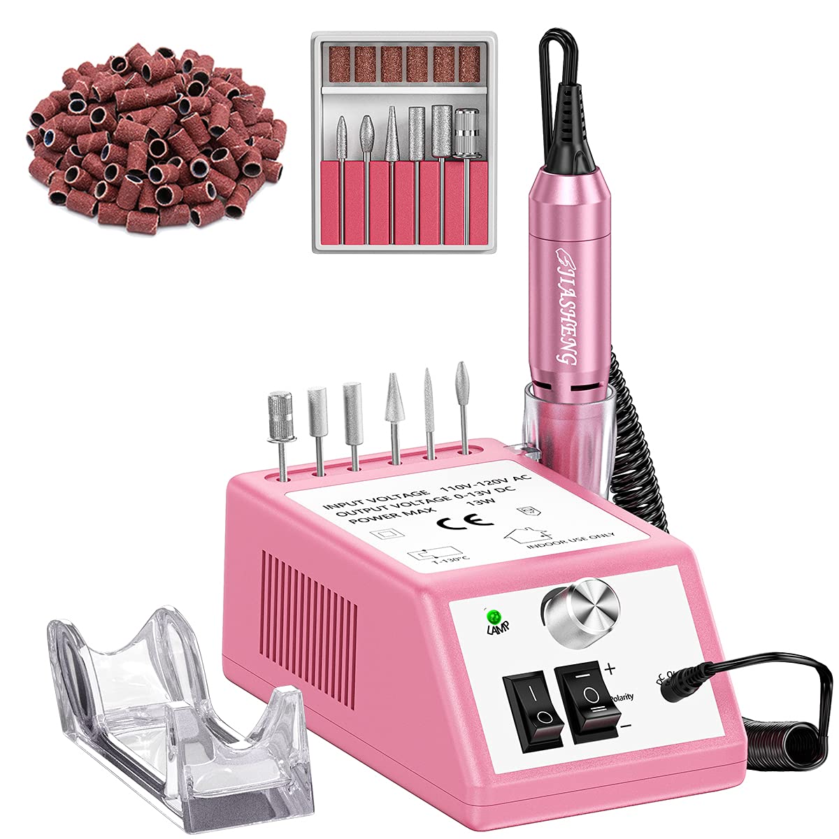JIASHENG nail drill handpiece in pink for precise shaping and smooth finish