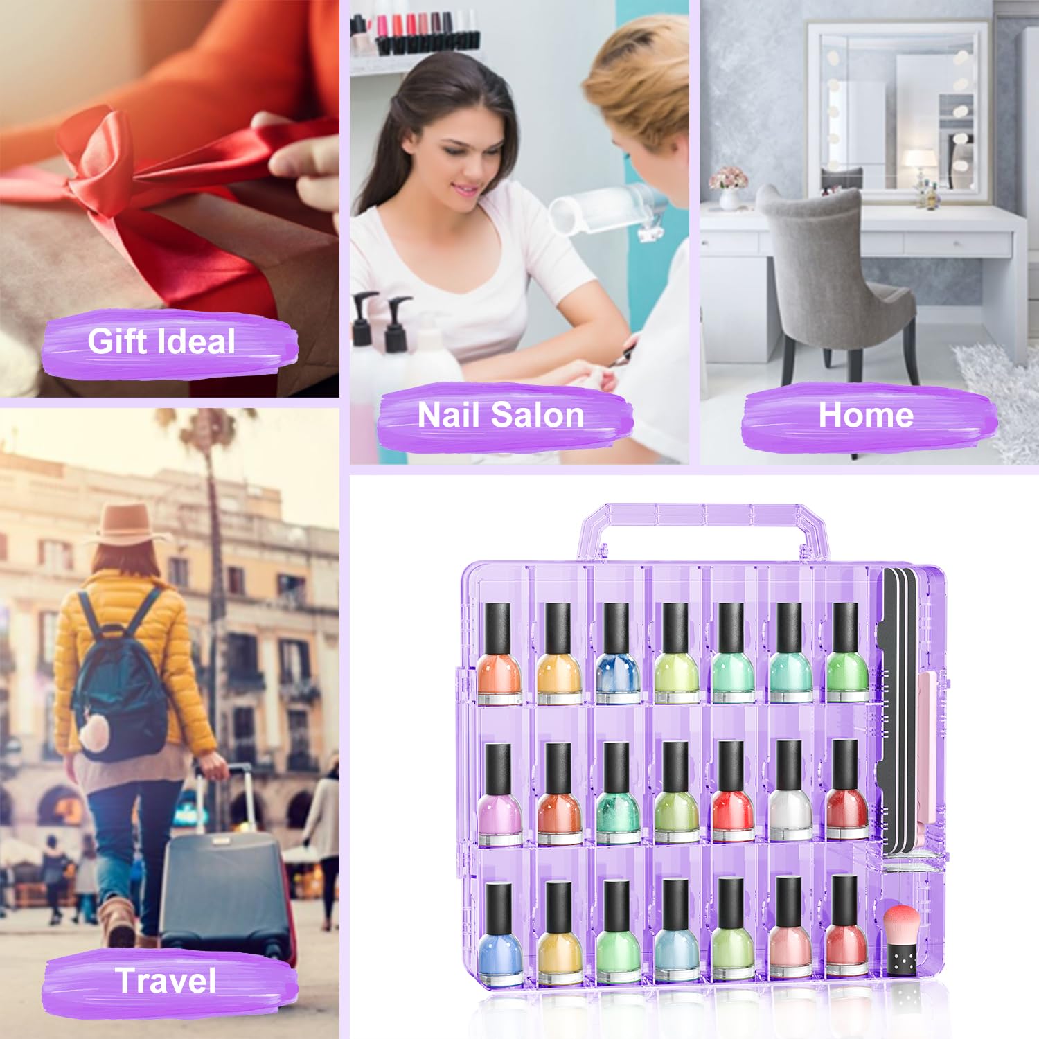 JIASHENG nail polish organizer in purple color complements creative workspaces.