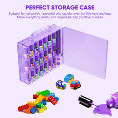 JIASHENG nail polish organizer transparent design allows quick color identification.