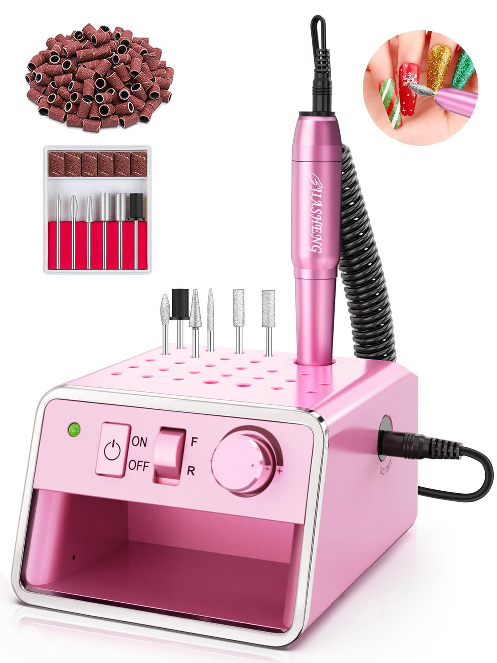 JIASHENG professional nail drill machine compact for on-the-go nail care and portability.