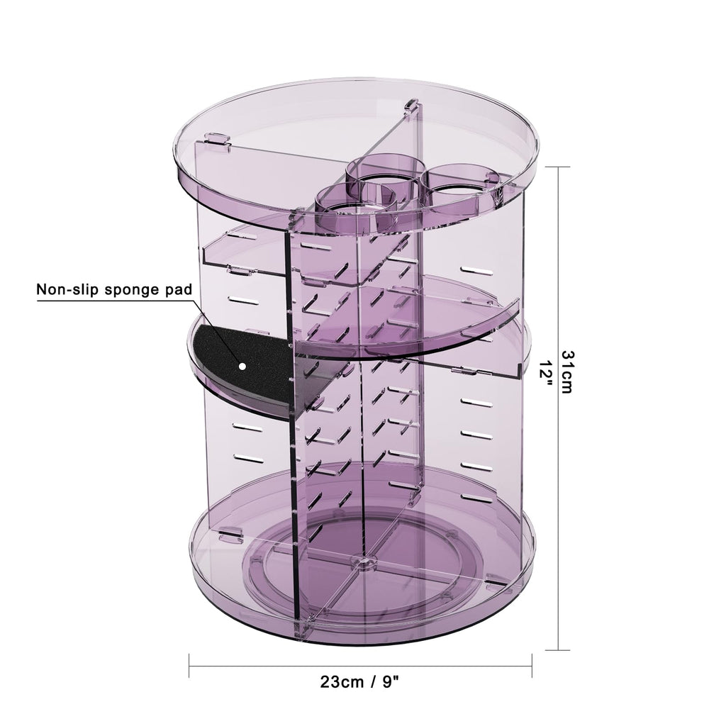 Jiavarry rotating makeup organizer 360-degree rotation provides quick item access
