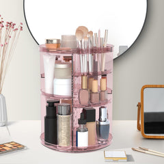 Jiavarry rotating makeup organizer 8-height-adjustments optimize storage