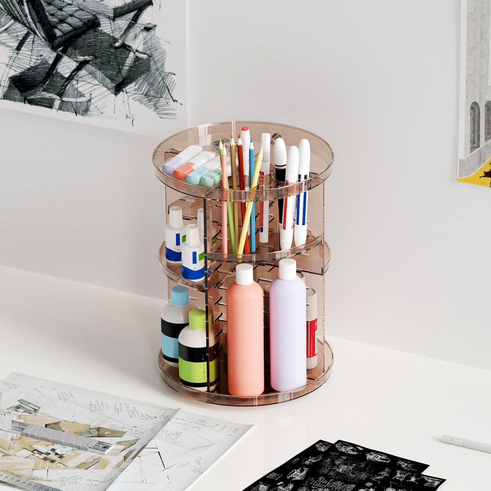 Jiavarry rotating makeup organizer base with silent rotation for quiet use.