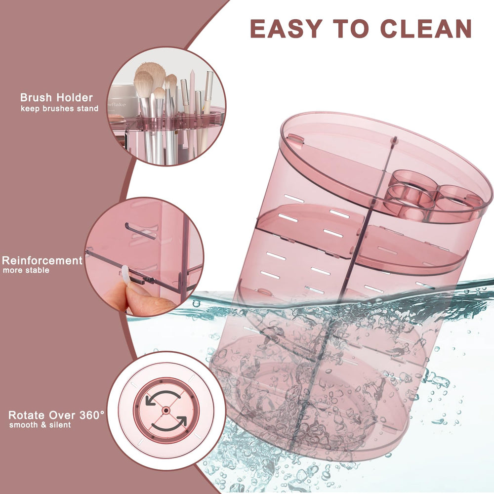 Jiavarry rotating makeup organizer brush and perfume trays simplify selection