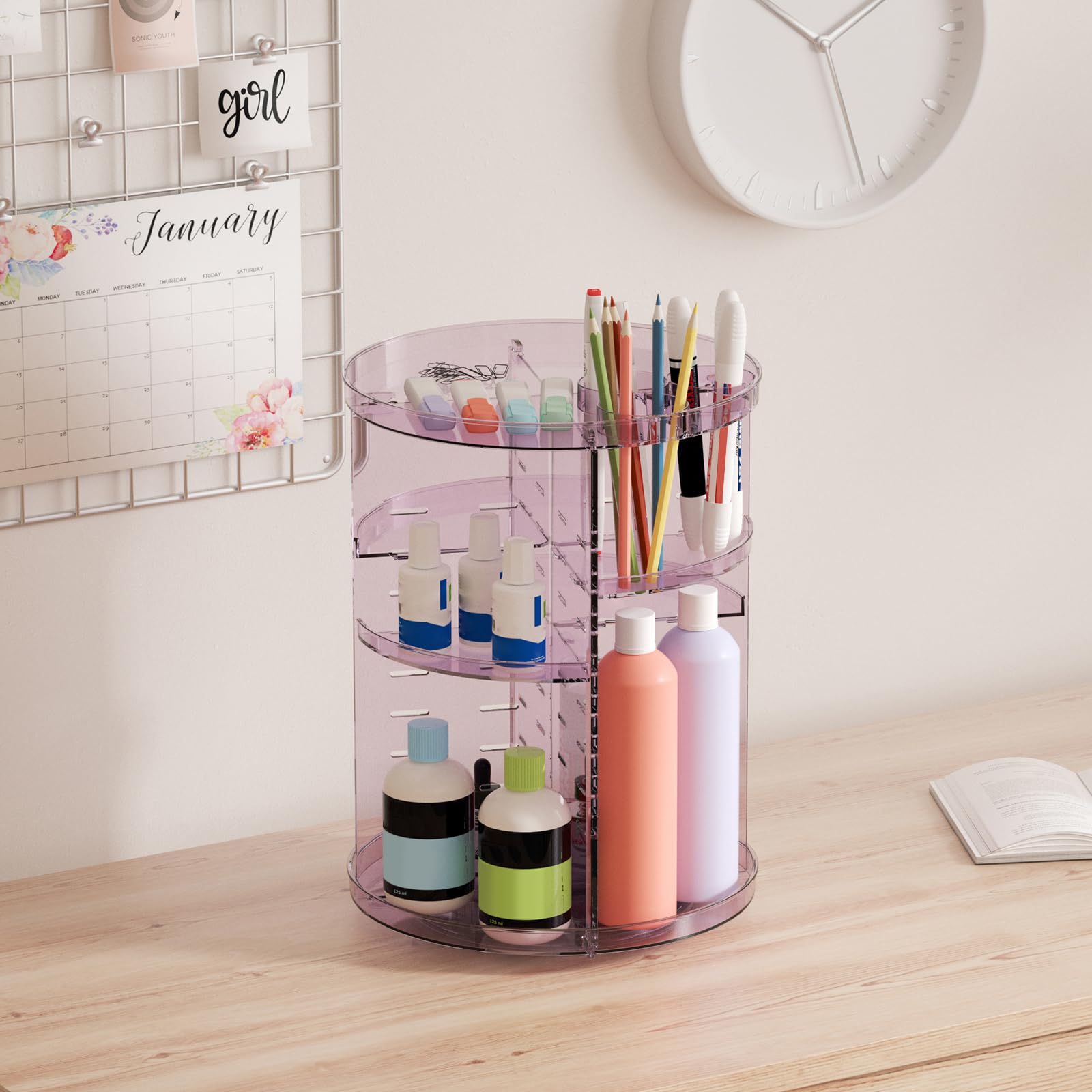 Jiavarry rotating makeup organizer desk-dressing-table display enhances vanity space