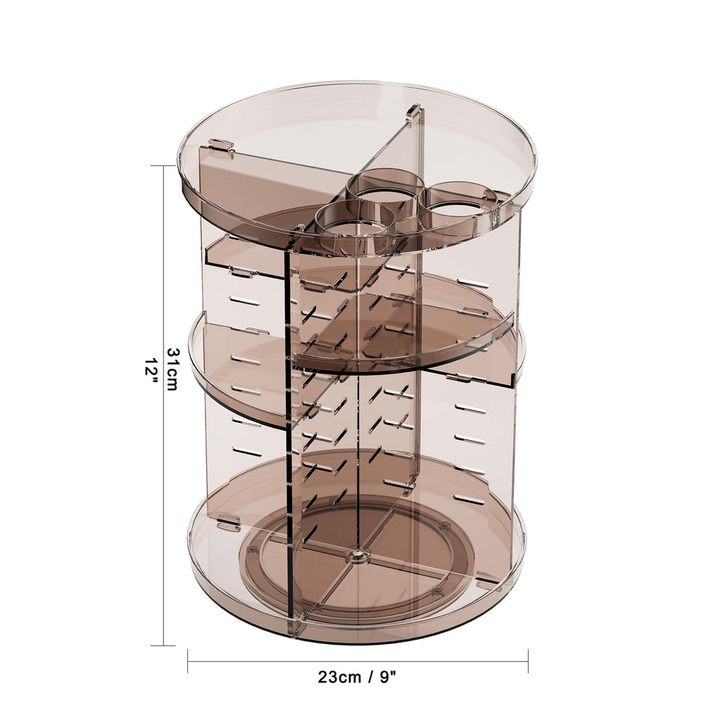 Jiavarry nine-compartment organizer provides ample storage for cosmetics and skincare.